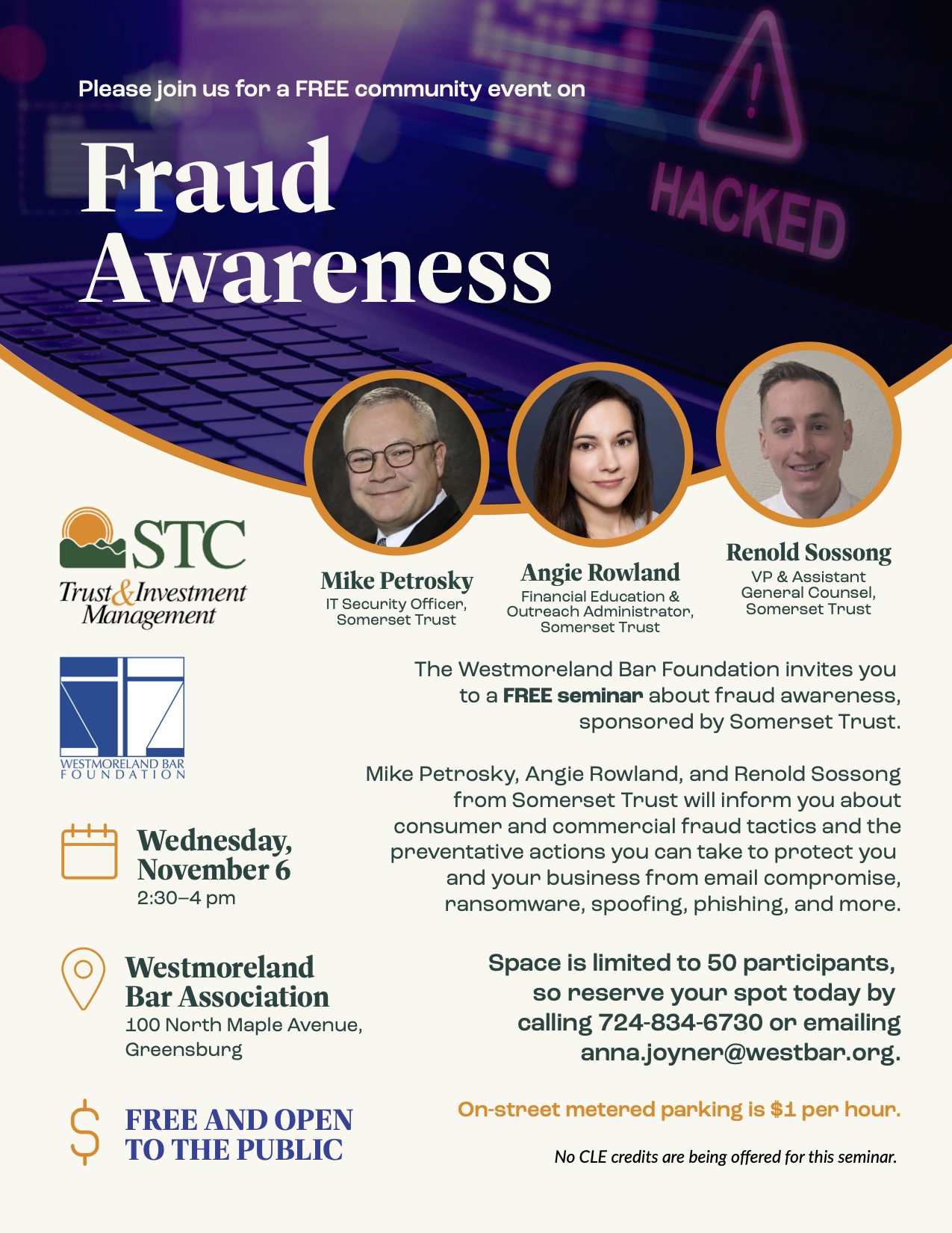 Fraud Awareness community event invitation